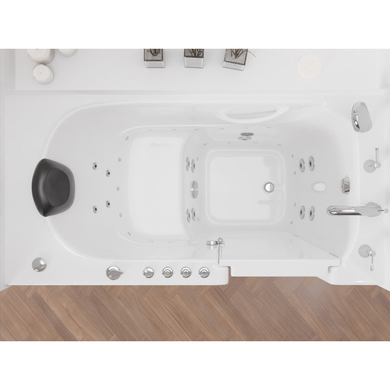 30 in. x 60 in. Right Drain Quick Fill Walk-In Whirlpool and Air Tub with Powered Fast Drain in White