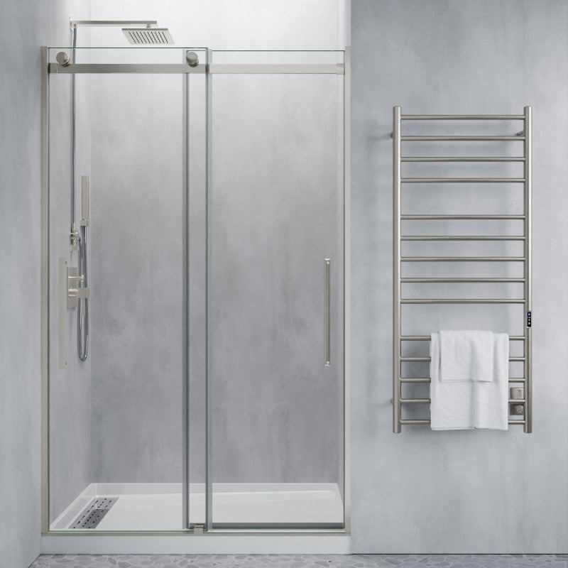 Stellar Series 48 in. x 76 in. Frameless Sliding Shower Door with Handle