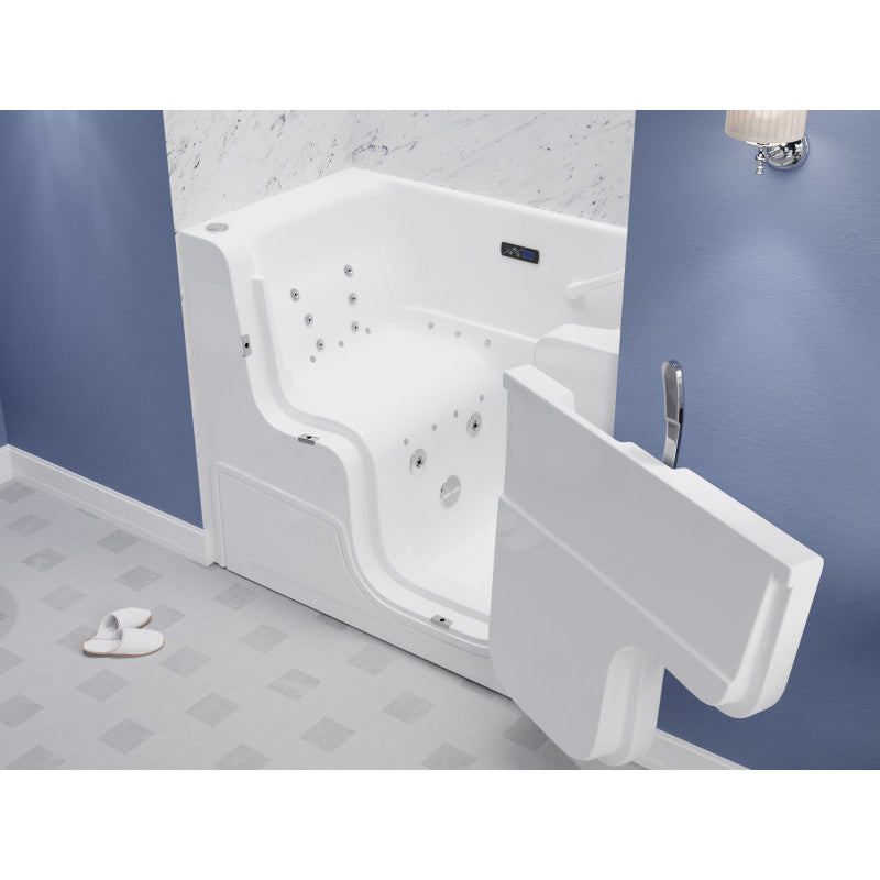 2953WCRWD - Right Drain FULLY LOADED Wheelchair Access Walk-in Tub with Air and Whirlpool Jets Hot Tub | Quick Fill Waterfall Tub Filler with 6 Setting Handheld Shower Sprayer | Including Aromatherapy, LED Lights, V-Shaped Back Jets, and Auto Drain | 2953WCRWD