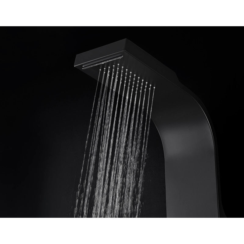 Level Series 66 in. Full Body Shower Panel System with Heavy Rain Shower and Spray Wand in Black