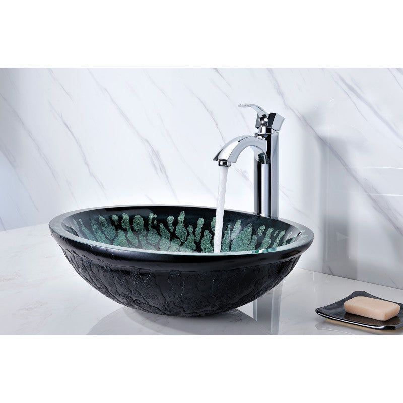Bravo Series Deco-Glass Vessel Sink in Lustrous Black