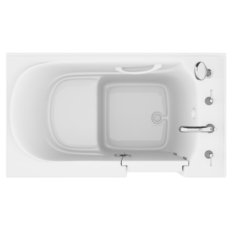 AZB3053RWS - Value Series 30 in. x 53 in. Right Drain Quick Fill Walk-In Soaking Tub in White