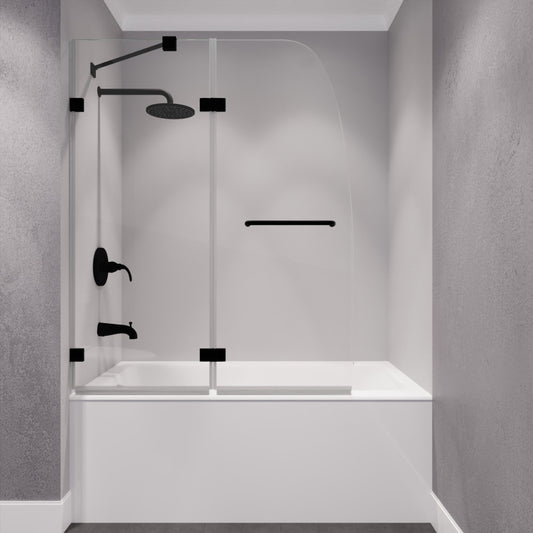 SD-AZ8076-01MB - Pacific Series 48 in. by 58 in. Frameless Hinged Tub Door in Matte Black