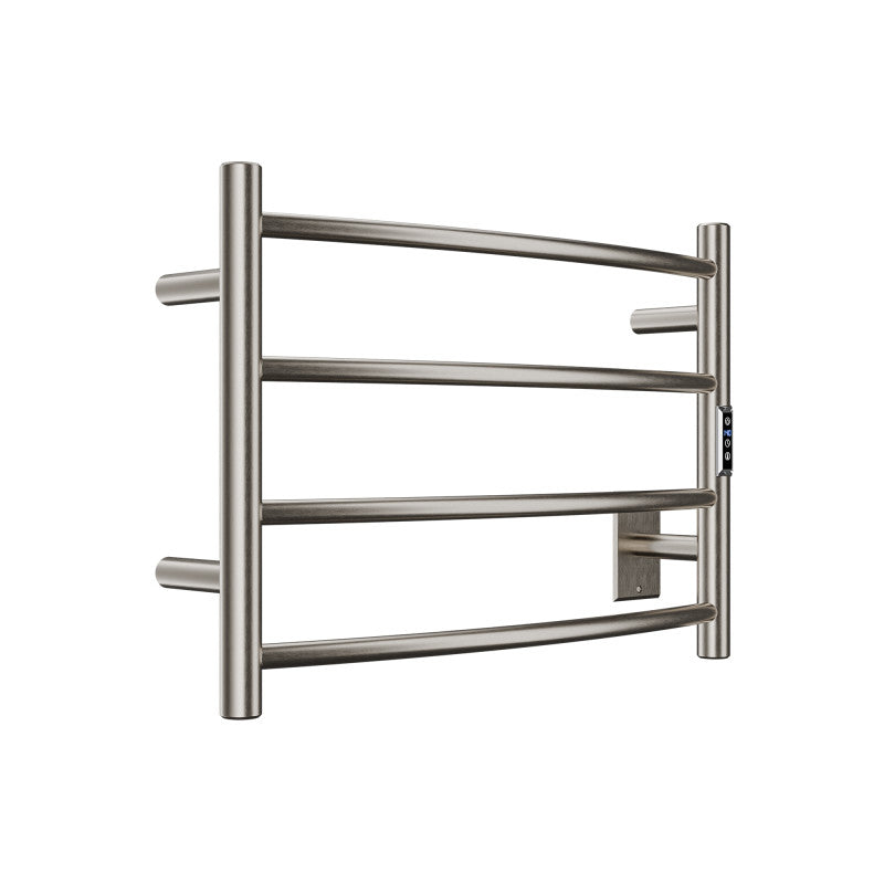 TW-AZ018BN - Glow Series 4-Bar Wall Mounted Electric Bathroom Towel Warmer Rack in Brushed Nickel Finish Stainless Steel