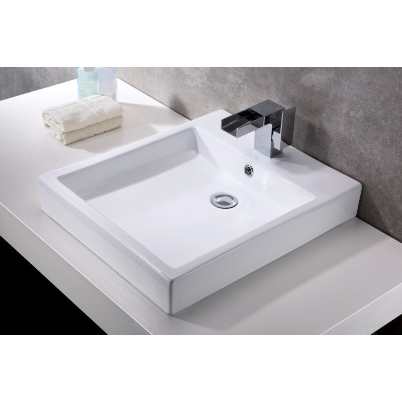 Deux Series Ceramic Vessel Sink in White