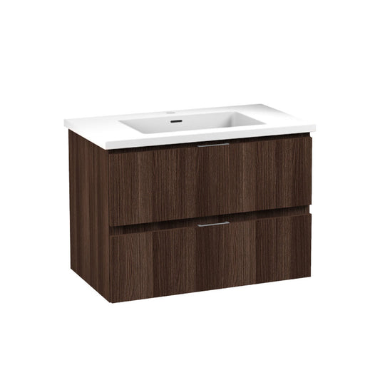 VT-CT30-DB - Conques 30 in W x 20 in H x 18 in D Bath Vanity in Dark Brown with Cultured Marble Vanity Top in White with White Basin