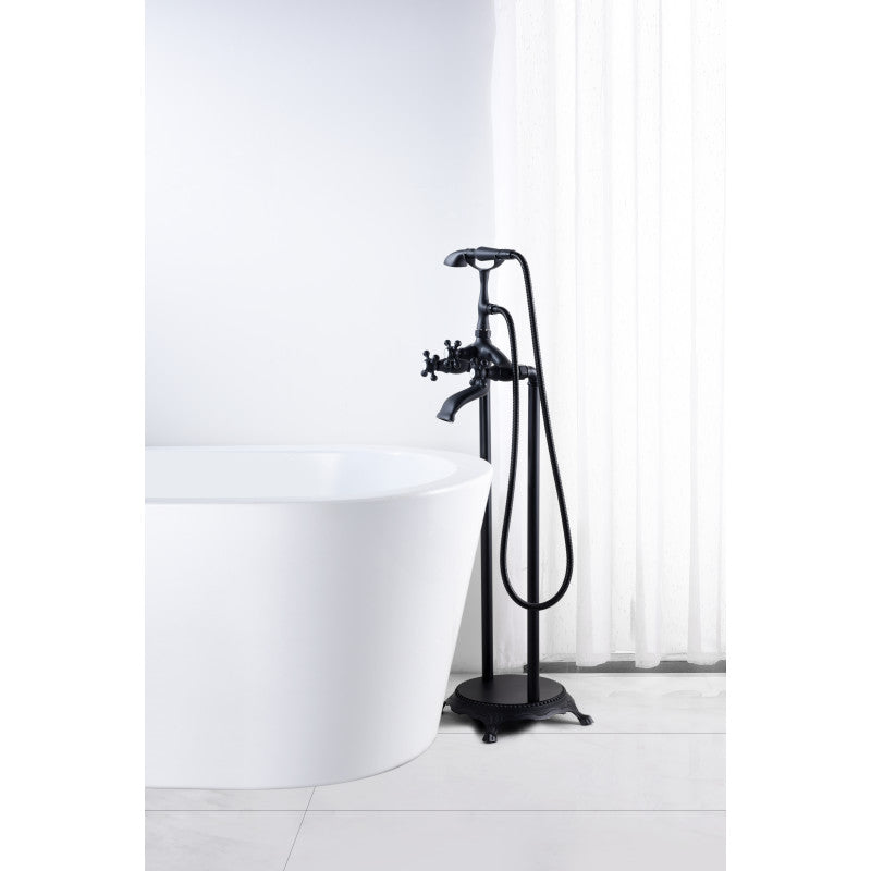 FS-AZ0052BK - Tugela 3-Handle Claw Foot Tub Faucet with Hand Shower in Matte Black