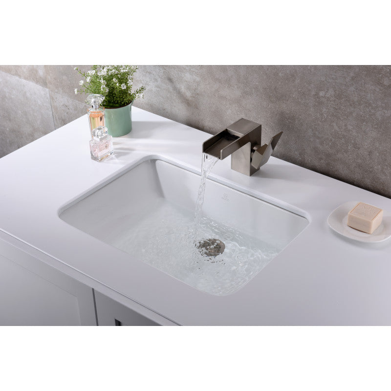 21 in. Ceramic Undermount Sink Basin in White