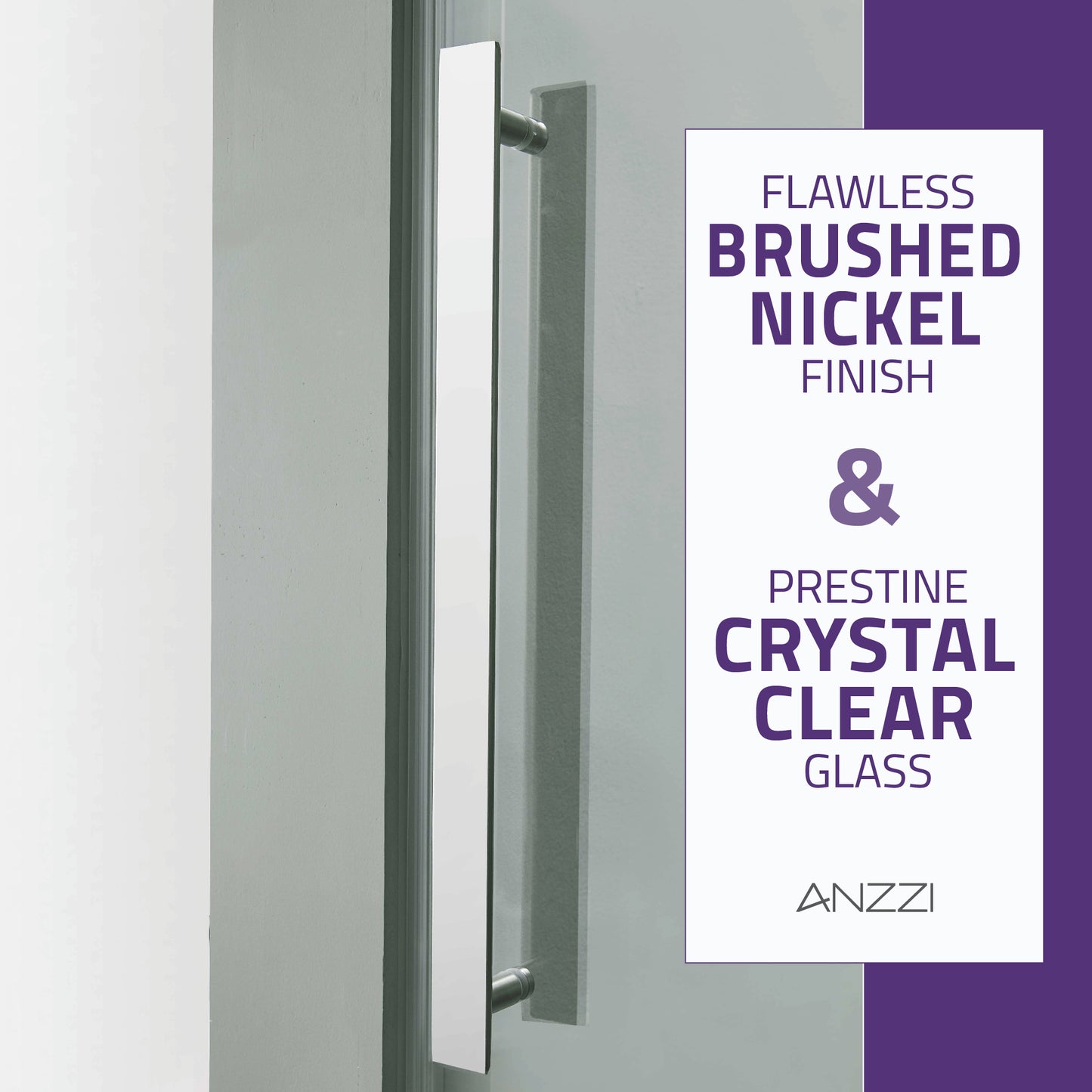 Stellar Series 48 in. x 76 in. Frameless Sliding Shower Door with Handle