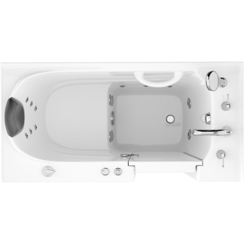 53 - 60 in. x 26 in. Right Drain Whirlpool Jetted Walk-in Tub in White