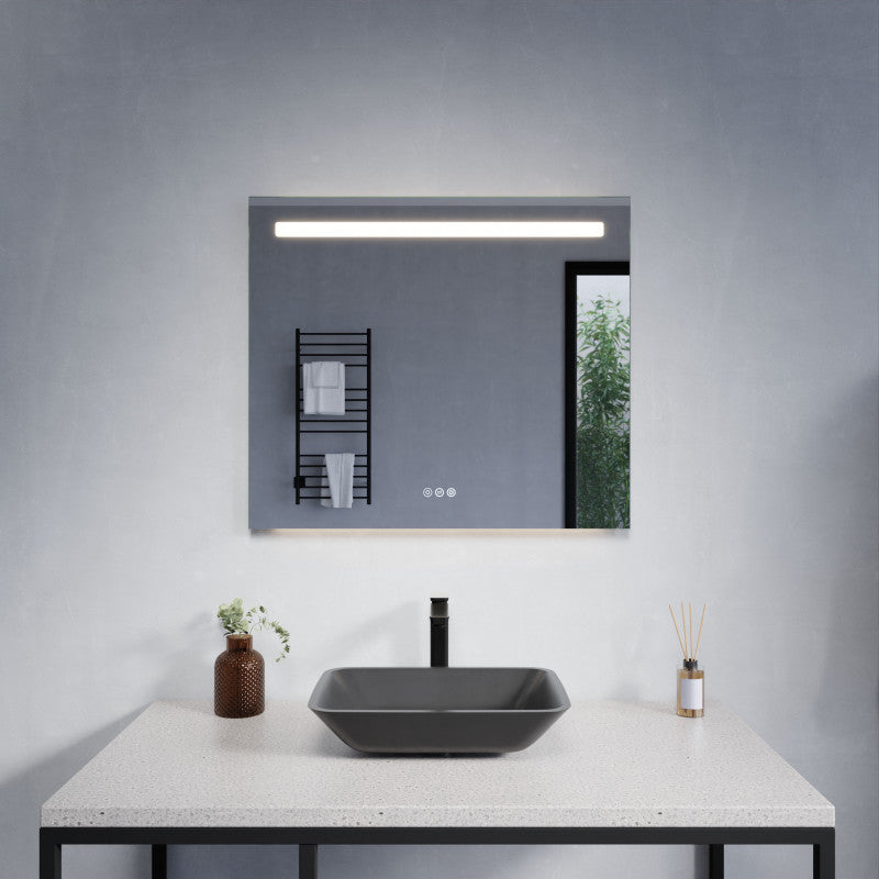 ANZZI 28-in. x 32-in. LED Front/Top/Bottom Light Bathroom Mirror with Defogger