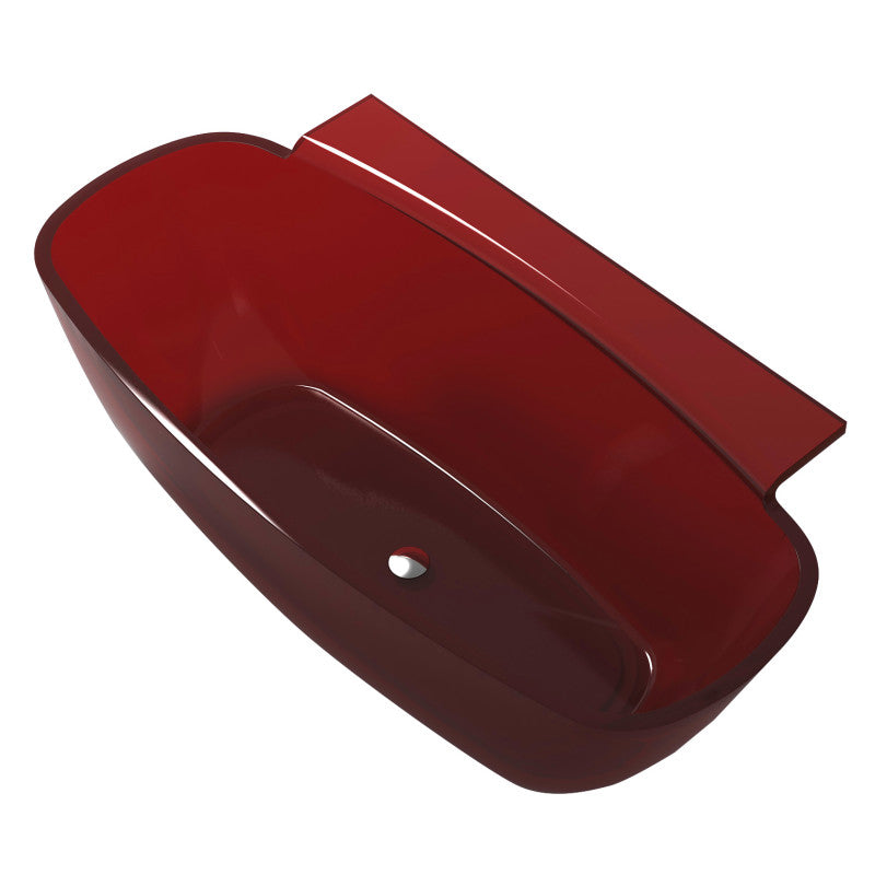 FT-AZ523-RD - Vida 5.2 ft. Solid Surface Center Drain Freestanding Bathtub in Deep Red