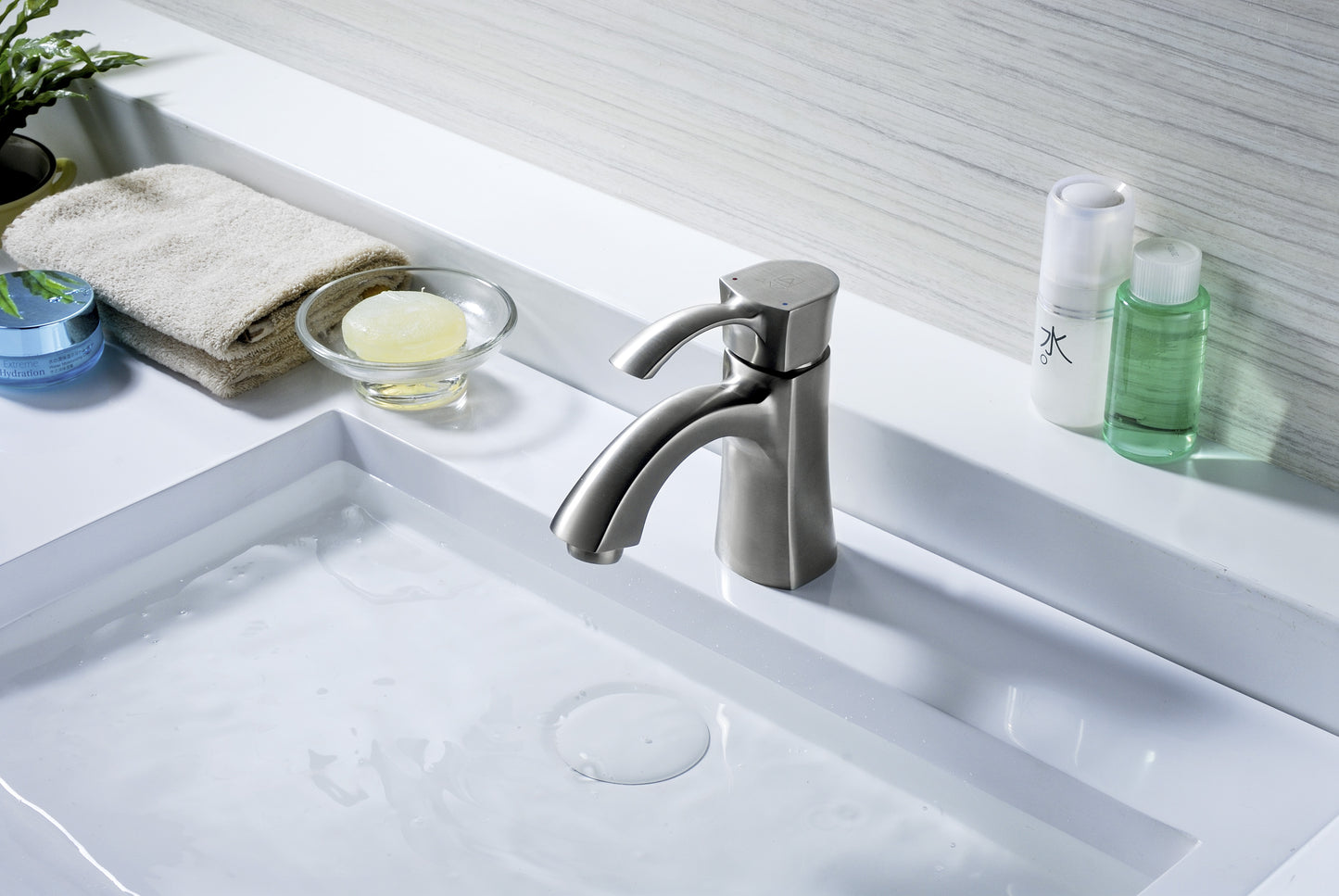 L-AZ012BN - Alto Series Single Hole Single-Handle Mid-Arc Bathroom Faucet in Brushed Nickel