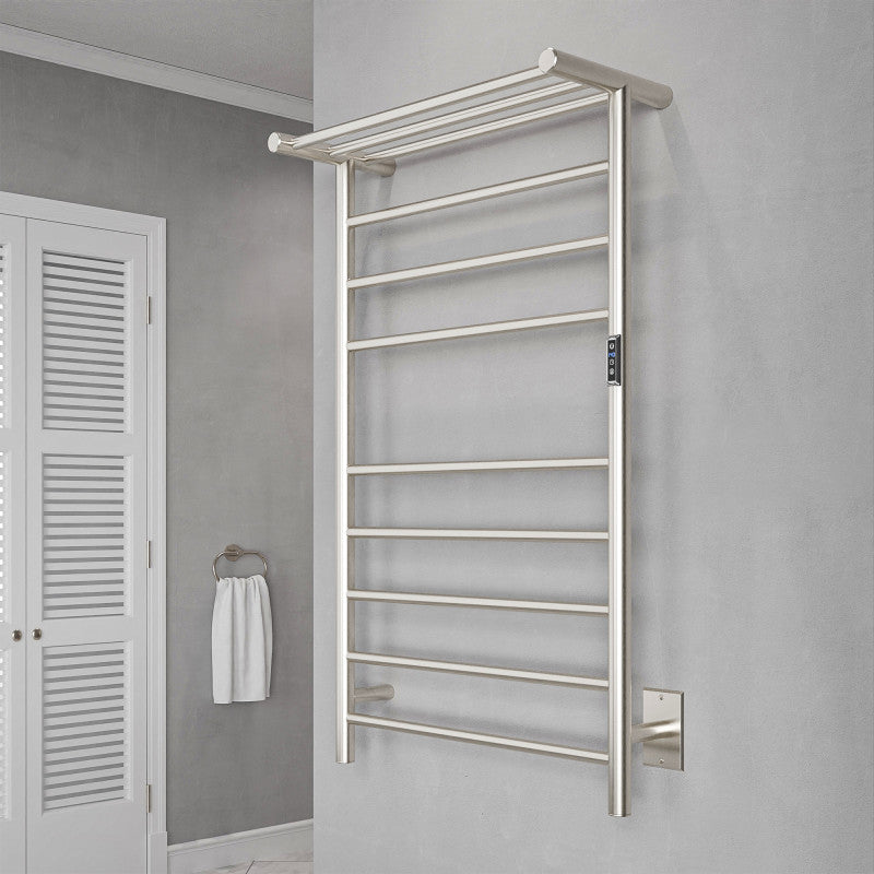 Eve 8-Bar Stainless Steel Wall Mounted Electric Towel Warmer Rack