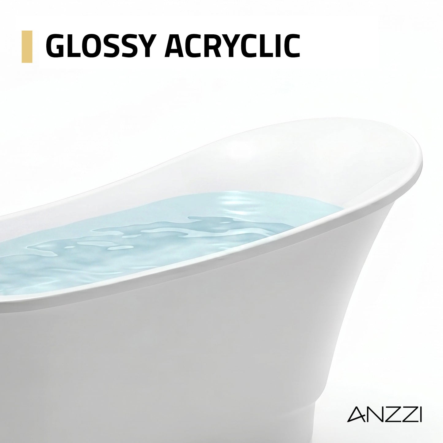 Prima Series 67 in. x 31 in. Flat Bottom Acrylic Freestanding Soaking Bathtub with Center Drain in Glossy White