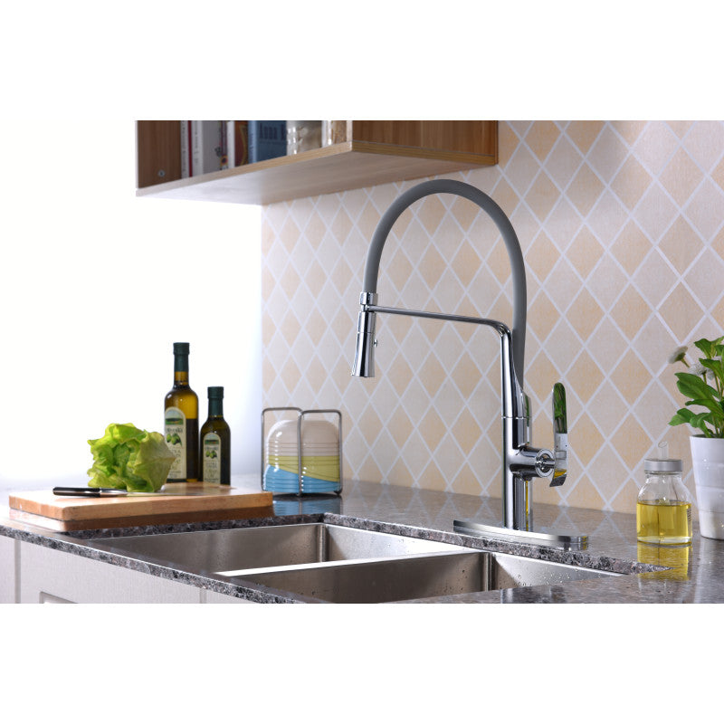 KF-AZ003 - Accent Single Handle Pull-Down Sprayer Kitchen Faucet in Polished Chrome