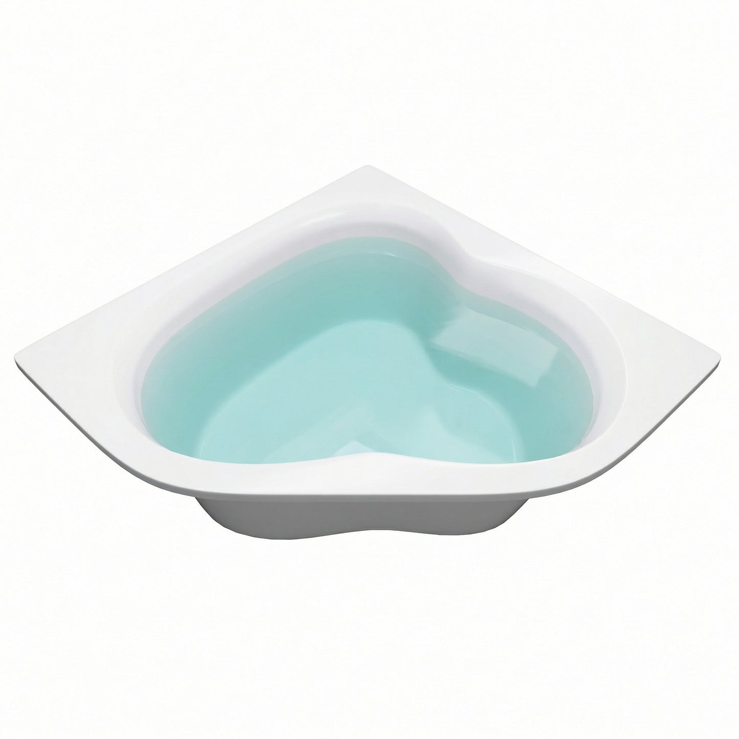 Petra 5 ft. Acrylic Center Drain Corner Bathtub in White