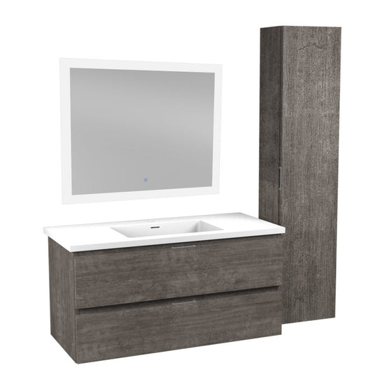 VT-MRSCCT39-GY - 39 in. W x 20 in. H x 18 in. D Bath Vanity Set in Rich Gray with Vanity Top in White with White Basin and Mirror