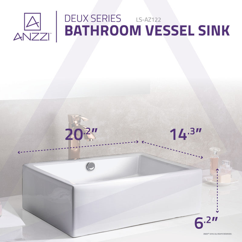 Deux Series Ceramic Vessel Sink in White