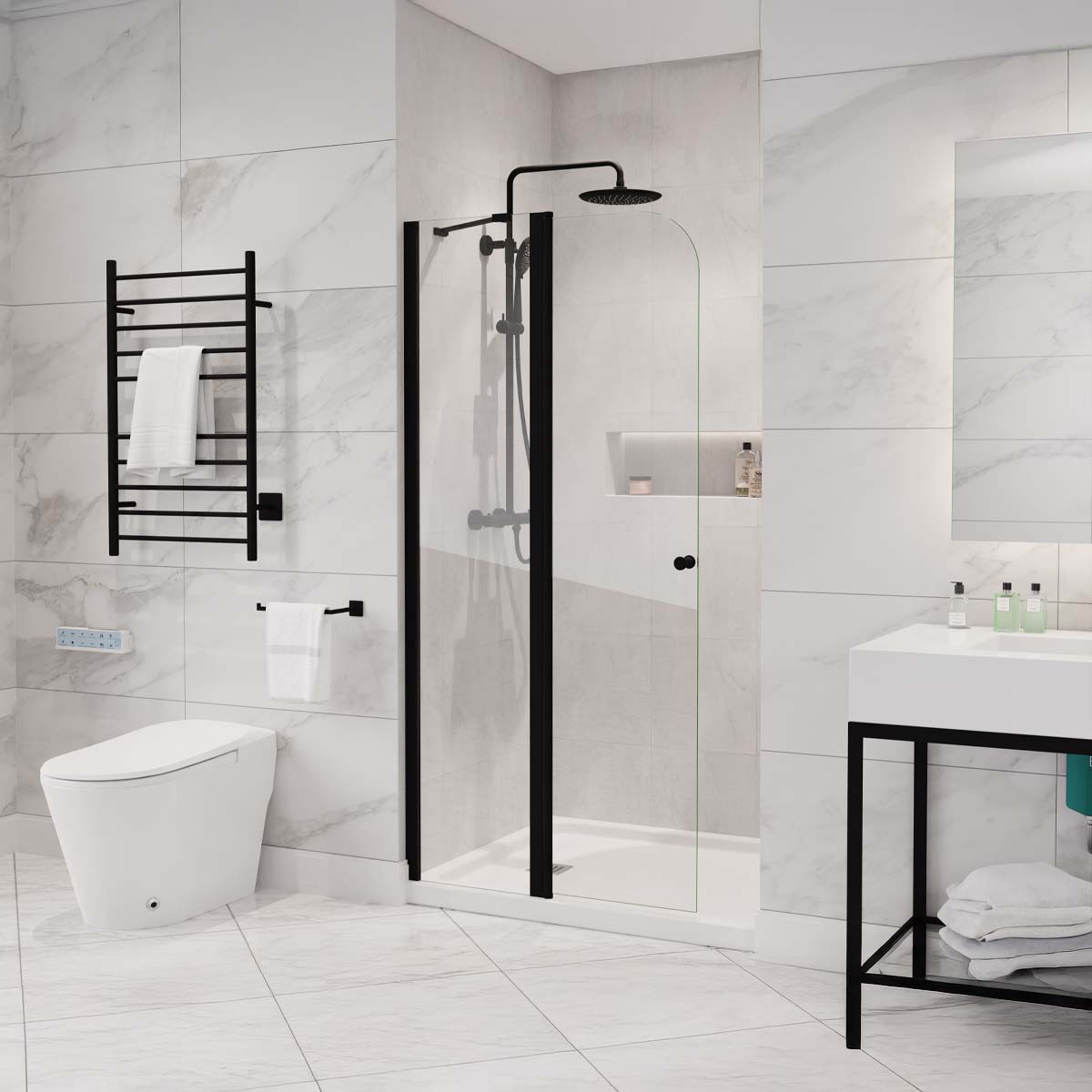 Romance 72-in. x 33.5-in. Frameless Swinging Shower Door