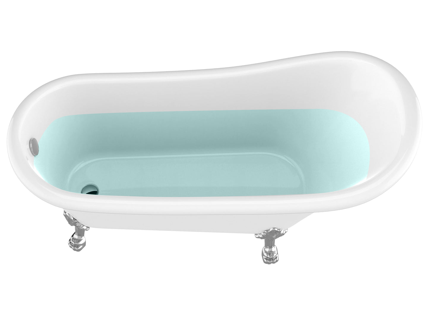 Clawfoot Series 67 in. x 30 in. Soaking Freestanding Bathtub with Center Drain in White with Polished Chrome Feet