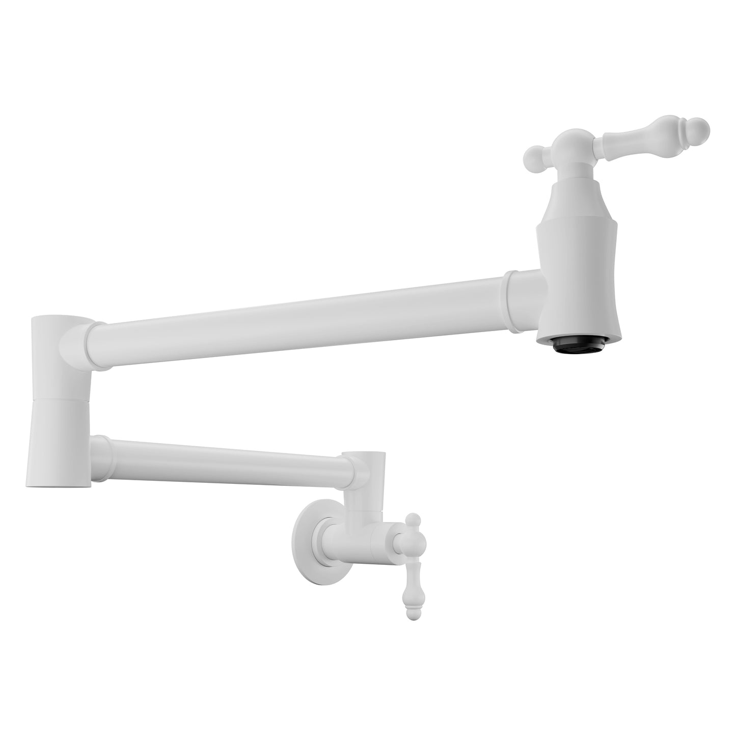 KF-AZ259WH - Marca 360-Degree 24" Wall Mounted Pot Filler with Dual Swivel in Matte White
