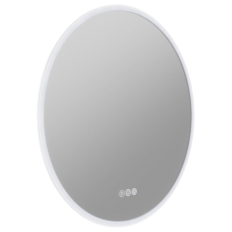24-in. Diam. LED Front/Back Lighting Bathroom Mirror with Defogger