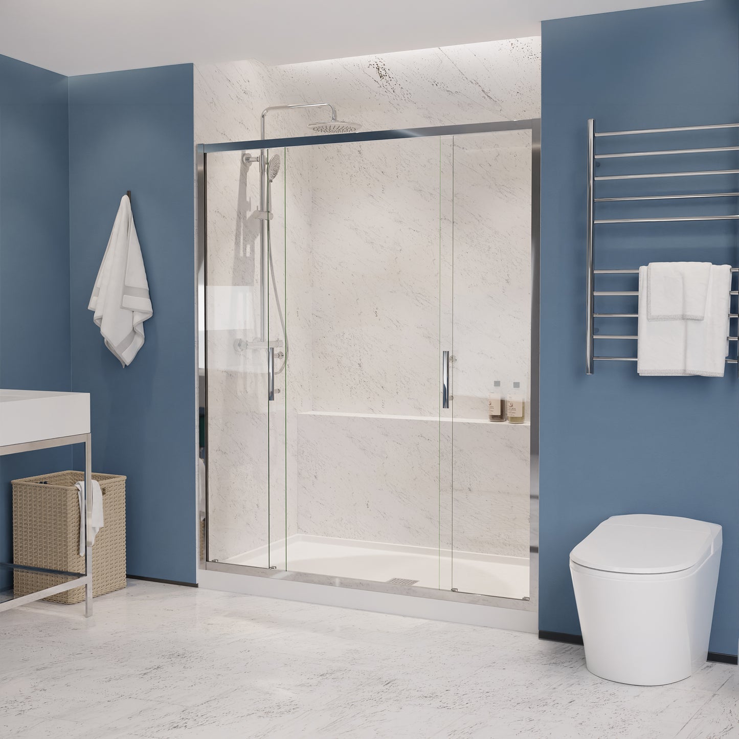 Enchant 70-in. x 60.4-in. Framed Sliding Shower Door