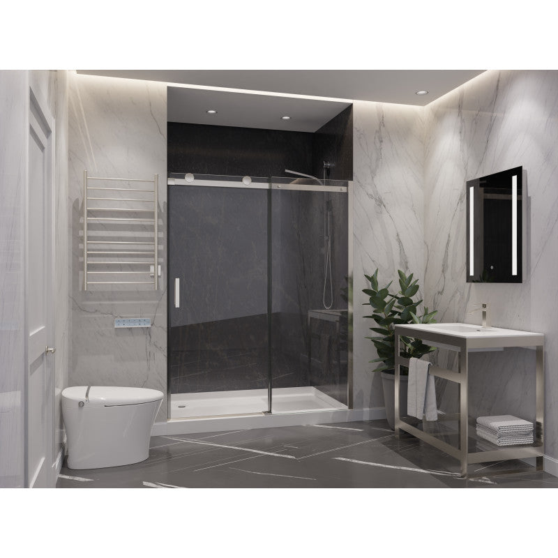 Rhodes Series 48 in. x 76 in. Frameless Sliding Shower Door with Handle