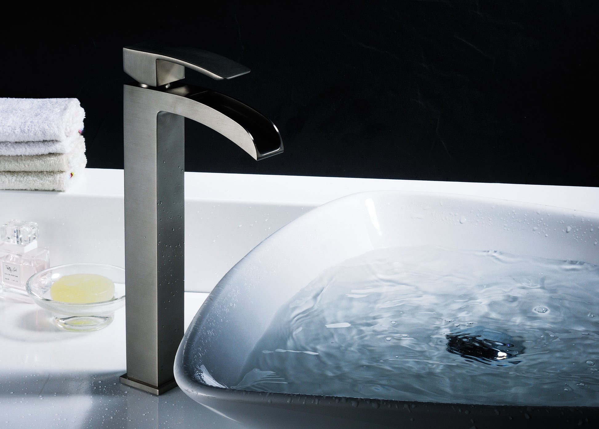 L-AZ097BN - Key Series Single Hole Single-Handle Vessel Bathroom Faucet in Brushed Nickel