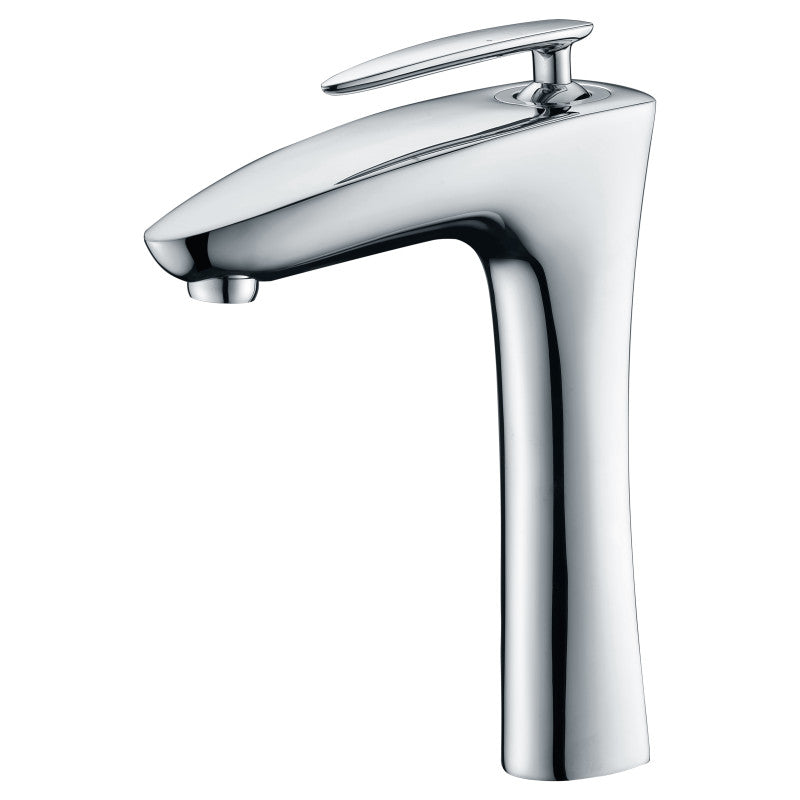 Mezzo Series Deco-Glass Vessel Sink in Slumber Wisp with Crown Faucet in Chrome