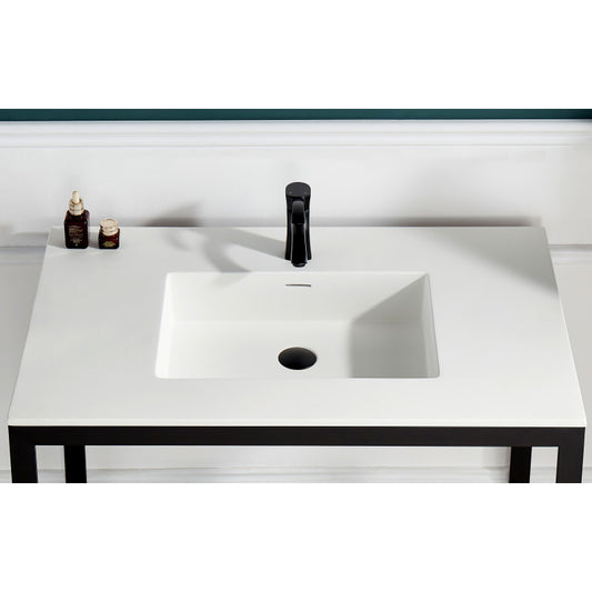 VY-CT4818 - Conques 48 in W x 20 in H x 18 in D Cultured Marble Vanity Top in White with White Basin
