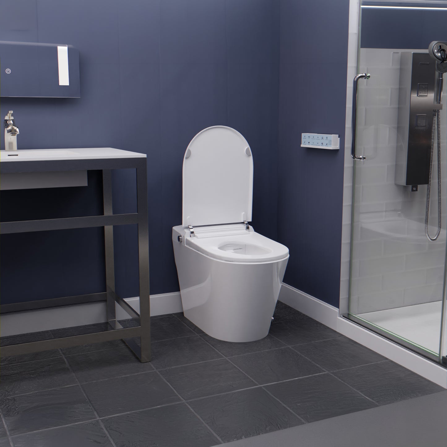 ENVO Echo Elongated 1.28 GPF Smart Bidet Toilet in White with Auto Open, Auto Close, Auto Flush, and Heated Seat