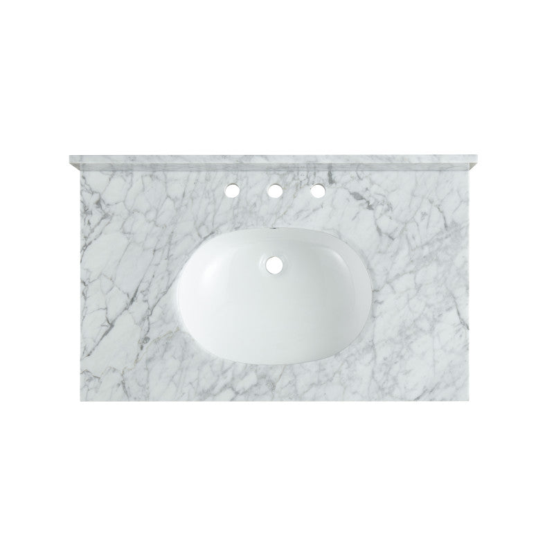 CS-CTRSS01WH - Verona 34.5 in. Carrara White Counter Top with Single Basin