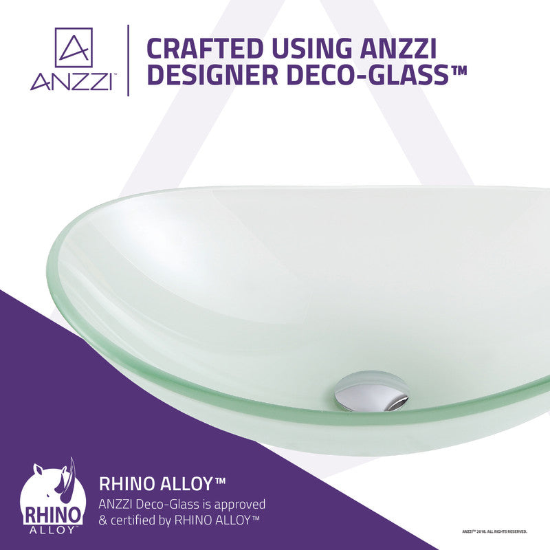 Forza Series Deco-Glass Vessel Sink in Lustrous Frosted