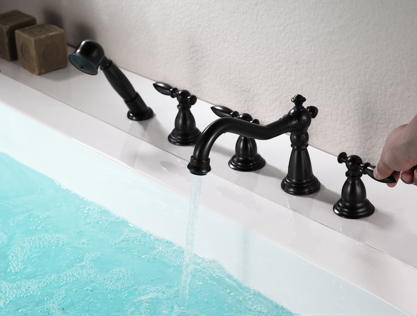 Patriarch 2-Handle Deck-Mount Roman Tub Faucet with Handheld Sprayer