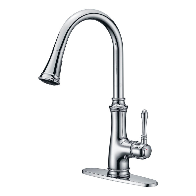 KF-AZ1131CH - Luna Single Handle Pull-Down Sprayer Kitchen Faucet in Polished Chrome