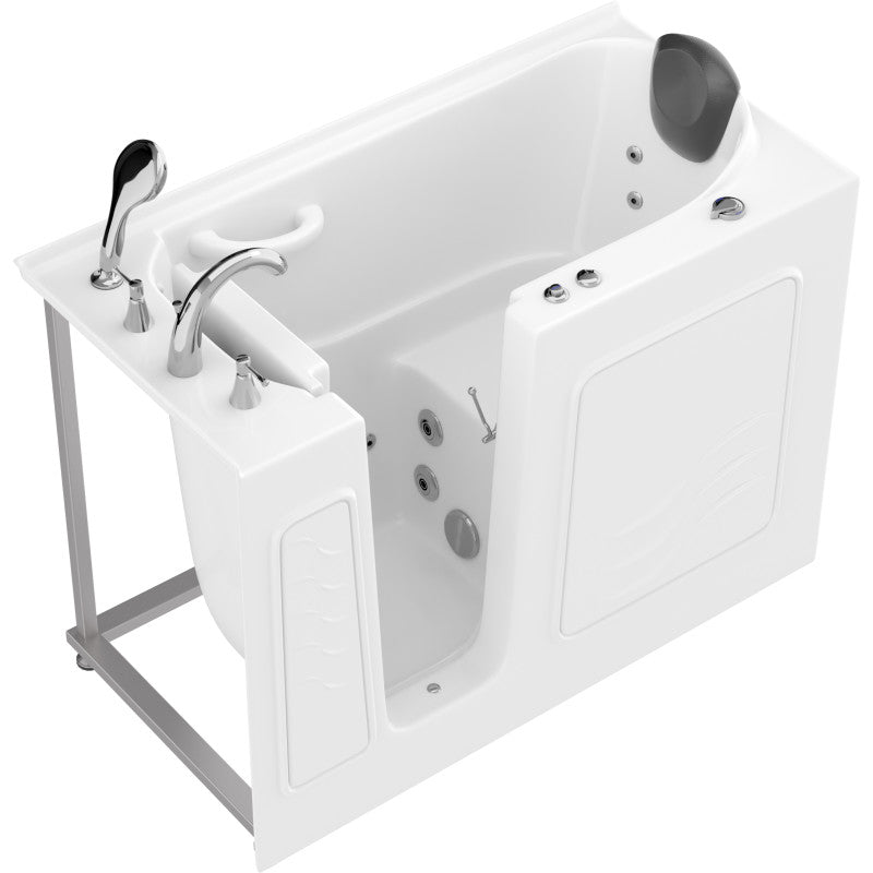 53 - 60 in. x 26 in. Left Drain Whirlpool Jetted Walk-in Tub in White