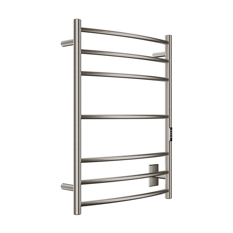 TW-AZ027BN - Gown Series 7-Bar Wall Mounted Electric Bathroom Towel Warmer Rack in Brushed Nickel Finish Stainless Steel