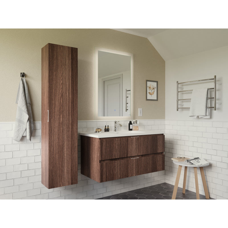 VT-MR3SCCT39-DB - 39 in. W x 20 in. H x 18 in. D Bath Vanity Set in Dark Brown with Vanity Top in White with White Basin and Mirror