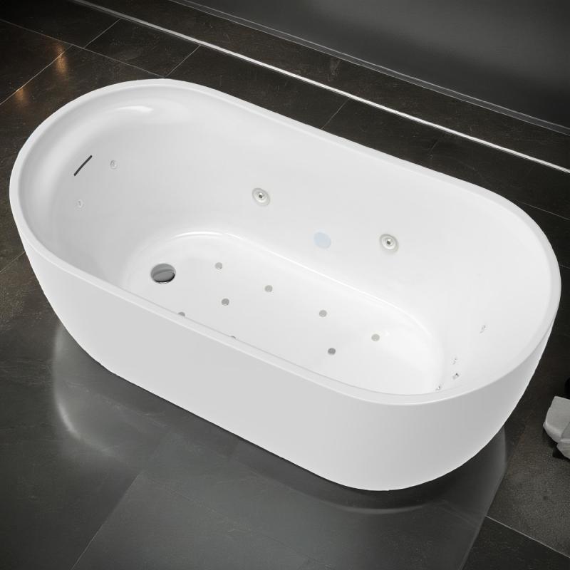 FT-AZ203 - ANZZI Janet Series 67 in. Freestanding Acrylic Air and Whirlpool Bathtub with Touch Sensitive Control and Chroma Lights