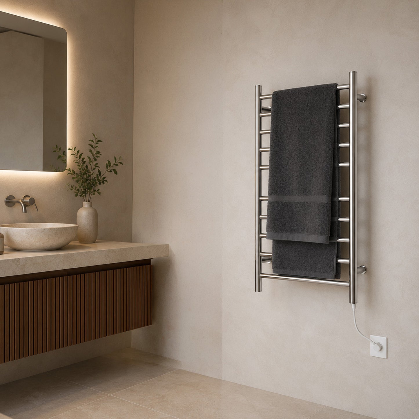 Bali Series 10-Bar Stainless Steel Wall Mounted Towel Warmer