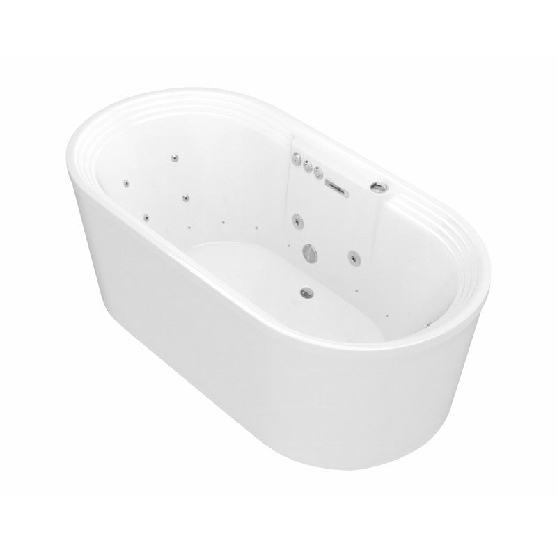 Sofi 67 in. Center Drain Whirlpool and Air Bath Tub in White