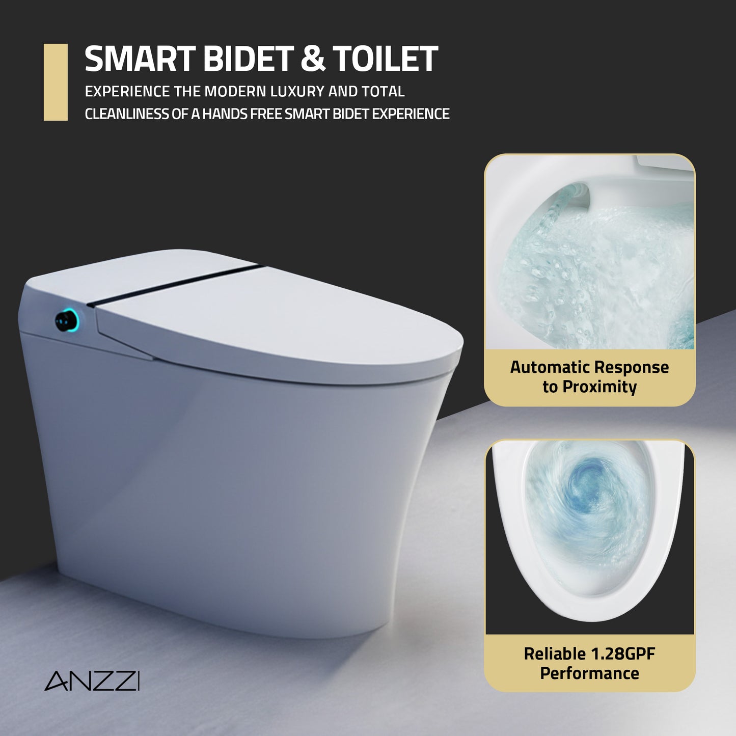 Juno 26 in. Smart Toilet and Bidet Set in White with Heated Seat, Front & Rear Wash, Foot Sensor, and Remote Control