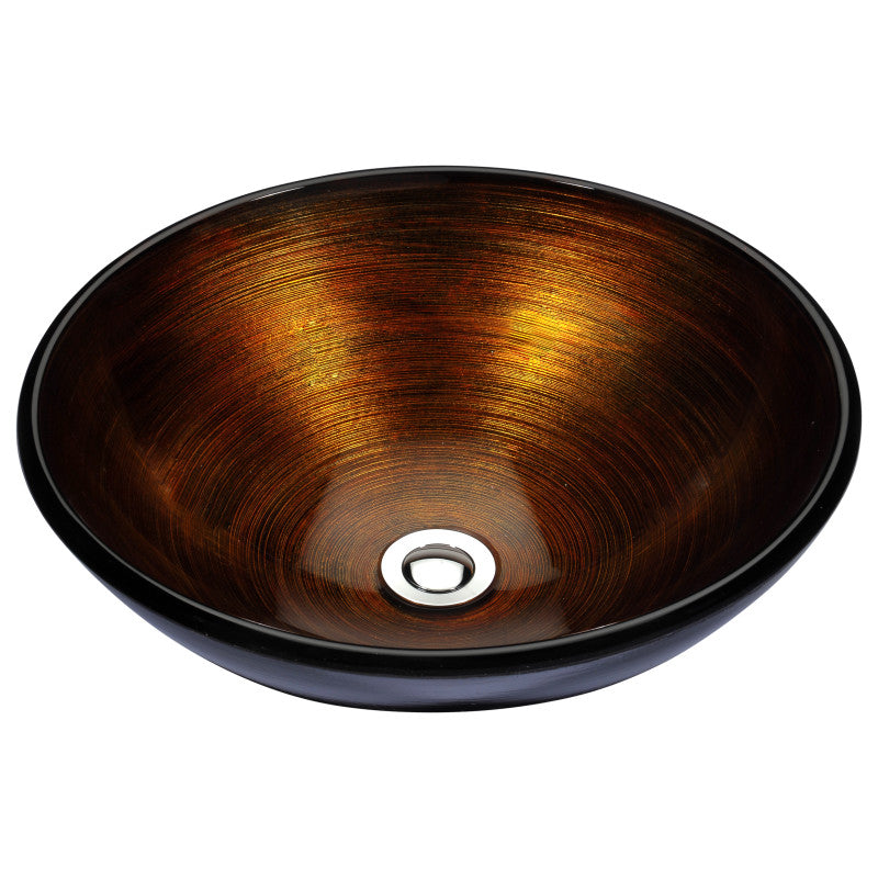 LS-AZ170 - Stellar Series Deco-Glass Vessel Sink in Amber Storm