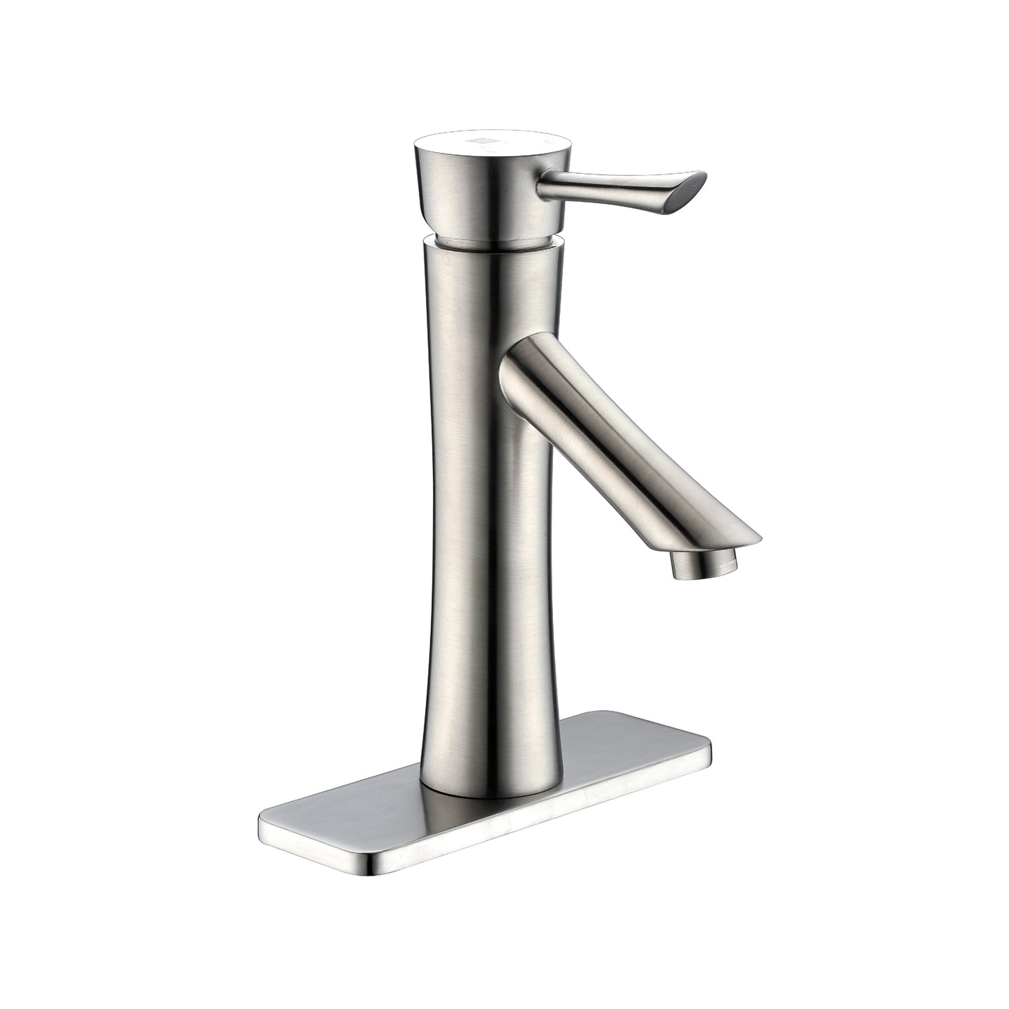 Saga Series Single Hole Single-Handle Low-Arc Bathroom Faucet in Brushed Nickel