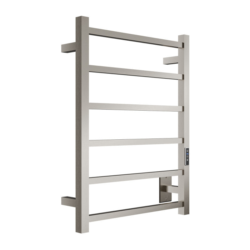 TW-AZ014BN - Charles Series 6-Bar Wall Mounted Electric Bathroom Towel Warmer Rack in Brushed Nickel Finish Stainless Steel