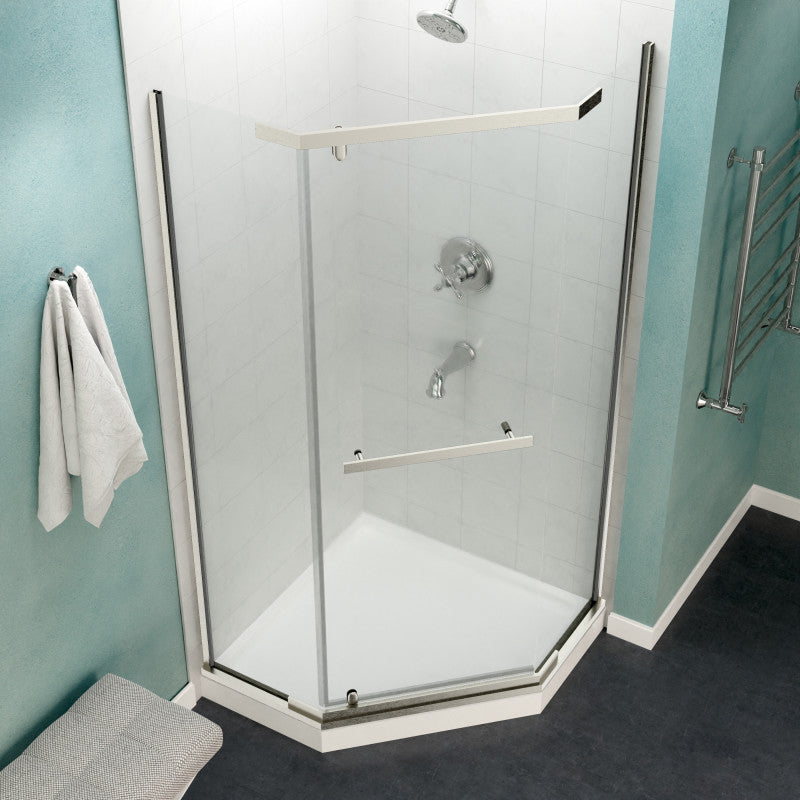 Castle Series 49 in. x 72 in. Semi-Frameless Shower Door with TSUNAMI GUARD