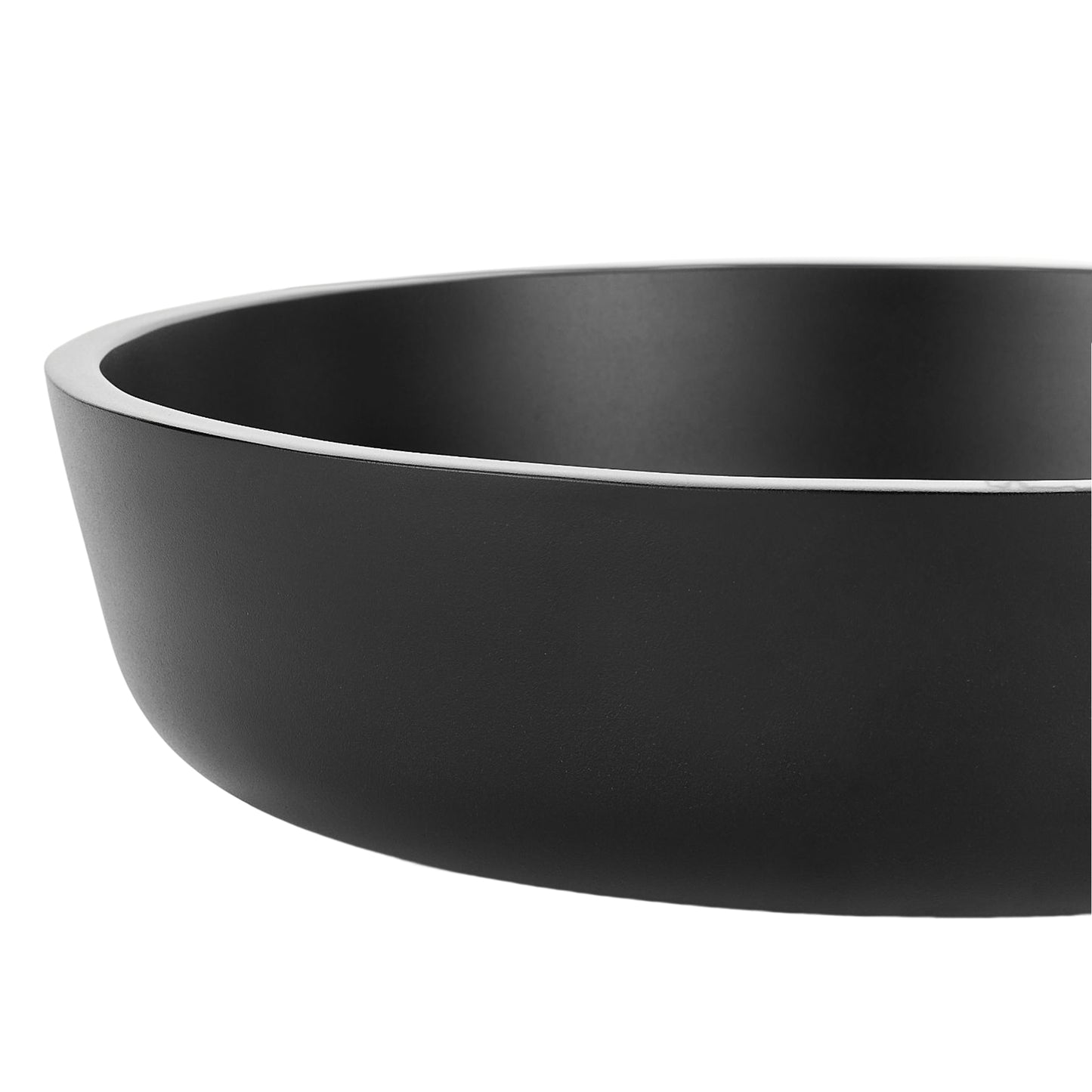 Allegro Series 17 in. L x 17 in. W Round Bathroom Vessel Sink in Matte Black Finish Glass with Chrome Pop-Up Drain