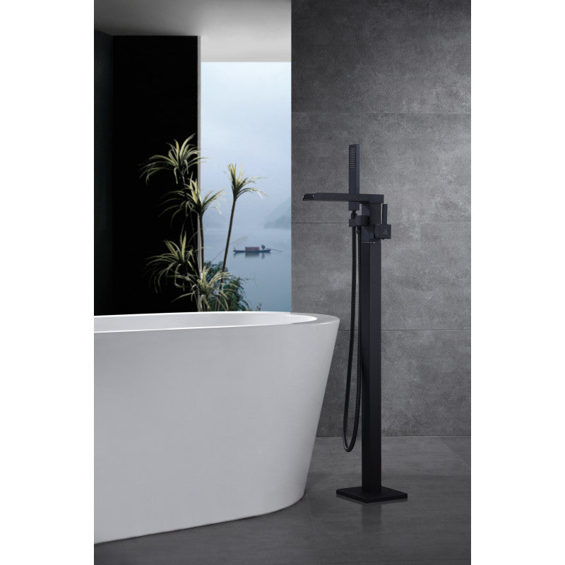 FS-AZ0059BK - Union 2-Handle Claw Foot Tub Faucet with Hand Shower in Matte Black